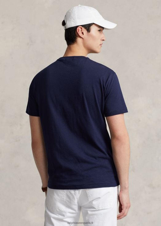 t-shirt coupe classique en jersey à drapeau 46T60T8543 Hommes Ralph Lauren marine de croisière