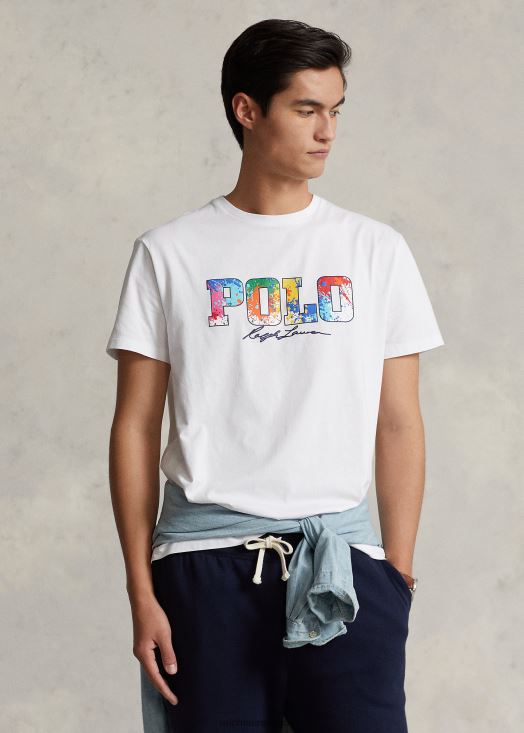 t-shirt coupe classique en jersey à logo 46T60T386 Hommes Ralph Lauren blanc