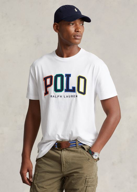 t-shirt coupe classique en jersey à logo 46T60T424 Hommes Ralph Lauren blanc