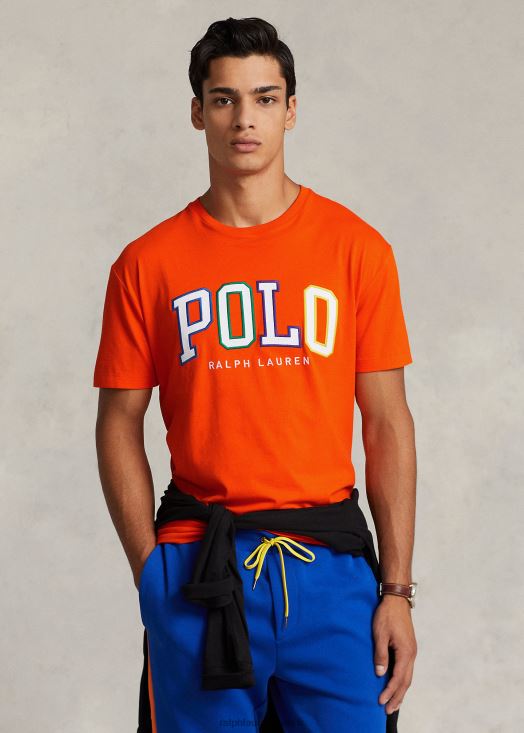 t-shirt coupe classique en jersey à logo 46T60T426 Hommes Ralph Lauren voile orange