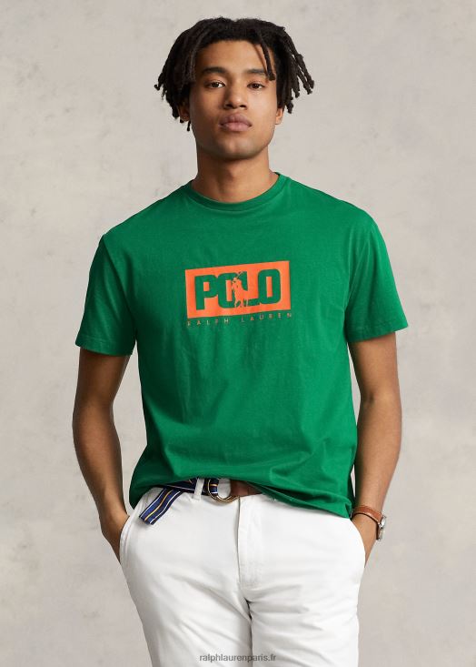 t-shirt coupe classique en jersey à logo 46T60T499 Hommes Ralph Lauren colline verte