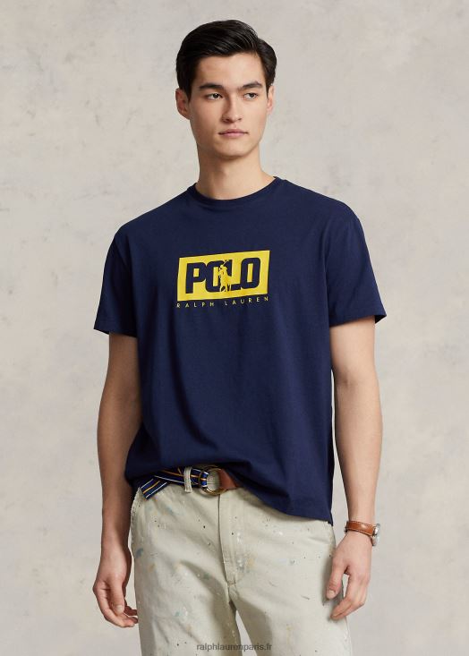 t-shirt coupe classique en jersey à logo 46T60T500 Hommes Ralph Lauren marine de croisière