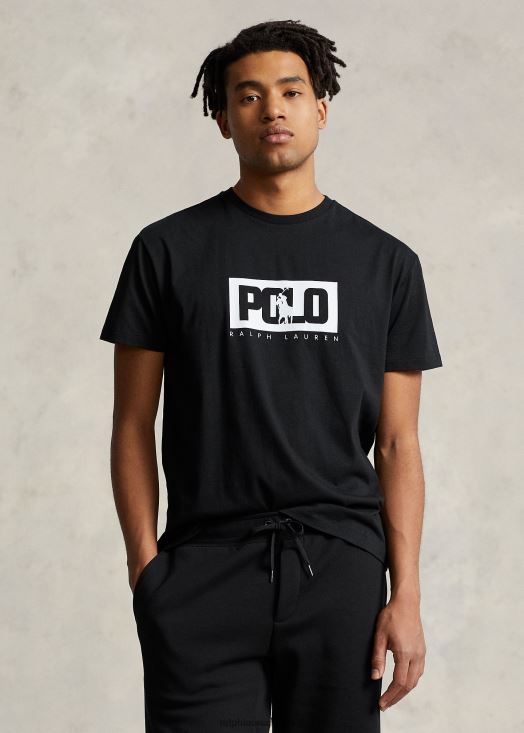 t-shirt coupe classique en jersey à logo 46T60T501 Hommes Ralph Lauren noir