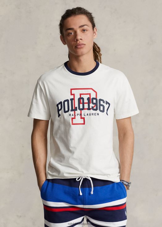 t-shirt coupe classique en jersey à logo 46T60T725 Hommes Ralph Lauren névis