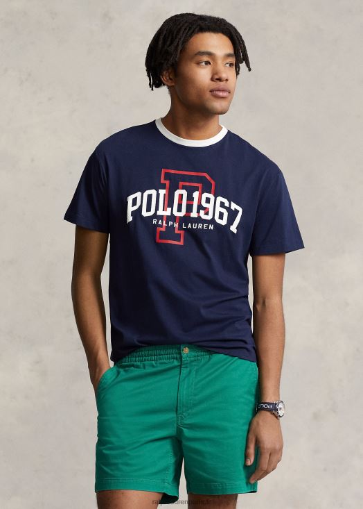t-shirt coupe classique en jersey à logo 46T60T726 Hommes Ralph Lauren marine de croisière