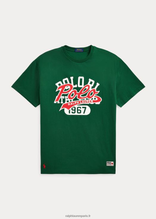 t-shirt coupe classique en jersey à logo empilé 46T60T335 Hommes Ralph Lauren nouvelle forêt