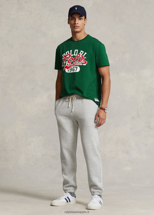 t-shirt coupe classique en jersey à logo empilé 46T60T335 Hommes Ralph Lauren nouvelle forêt