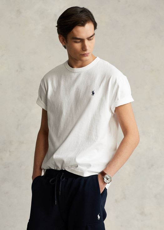 t-shirt coupe classique en jersey épais 46T60T233 Hommes Ralph Lauren blanc