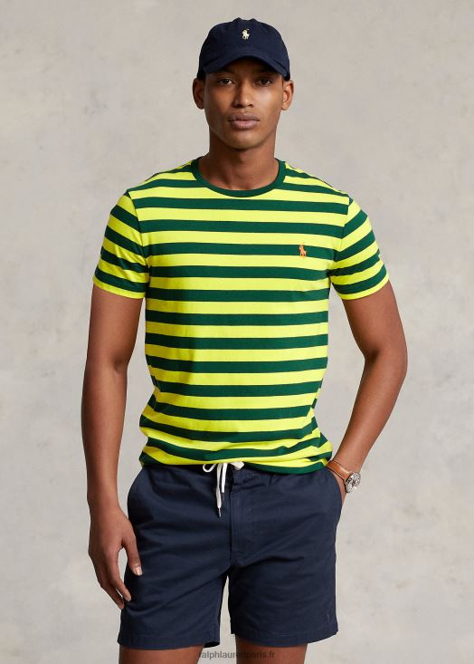 t-shirt coupe classique en jersey rayé 46T60T376 Hommes Ralph Lauren écrasement de citron/nouvelle forêt