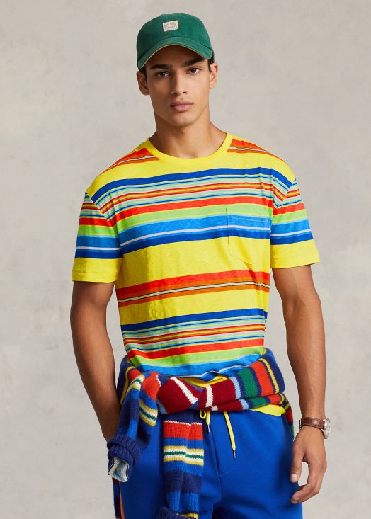 t-shirt coupe classique en jersey rayé 46T60T98 Hommes Ralph Lauren écrasement de citron