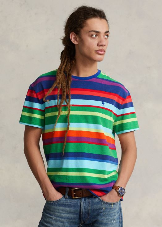 t-shirt coupe classique en résille rayée 46T60T492 Hommes Ralph Lauren tige multi