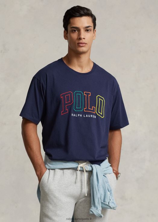 t-shirt coupe large en jersey à logo 46T60T658 Hommes Ralph Lauren marine de croisière