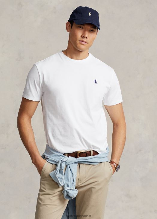 t-shirt en jersey à col ras du cou-toutes coupes 46T60T155 Hommes Ralph Lauren blanc