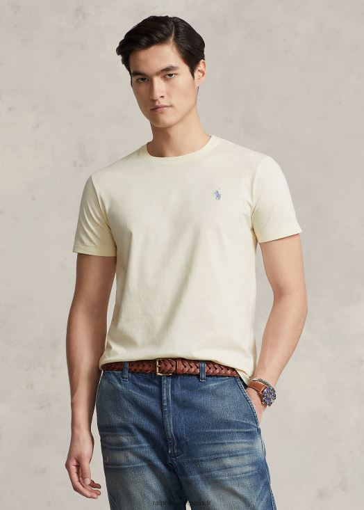t-shirt en jersey à col ras du cou-toutes coupes 46T60T156 Hommes Ralph Lauren crème guide