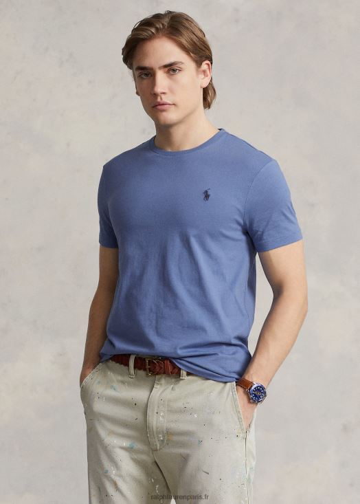 t-shirt en jersey à col ras du cou-toutes coupes 46T60T173 Hommes Ralph Lauren bleu de nîmes