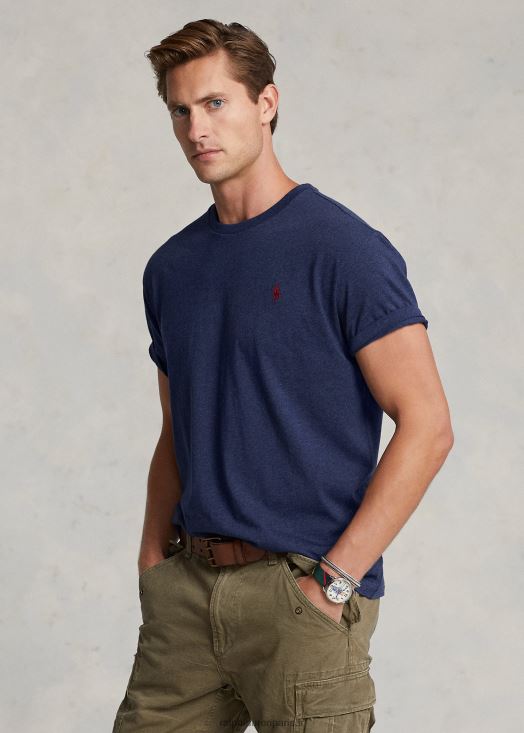 t-shirt en jersey à col ras du cou-toutes coupes 46T60T175 Hommes Ralph Lauren bruyère marine printanière