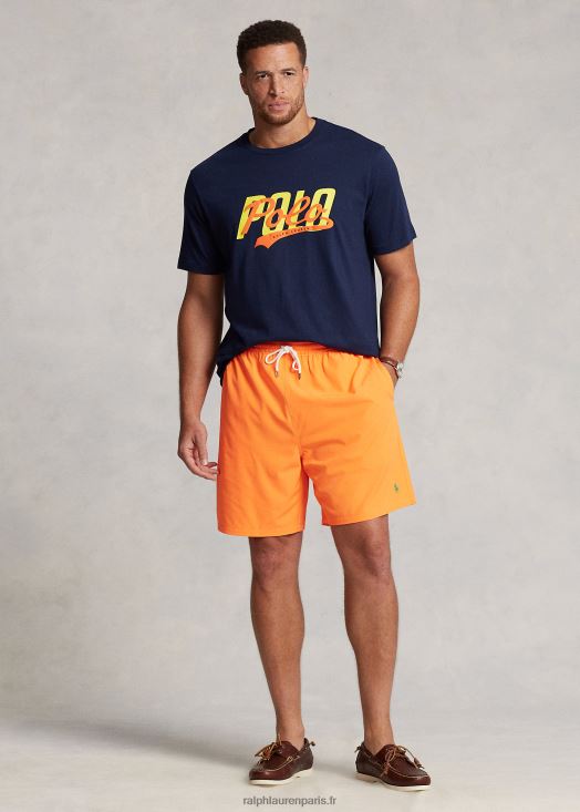 t-shirt en jersey à logo empilé 46T60T1427 Hommes Ralph Lauren marine de croisière