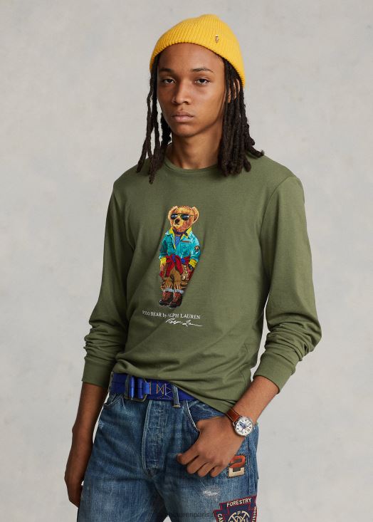 t-shirt en jersey polo bear coupe classique 46T60T648 Hommes Ralph Lauren sauge noire