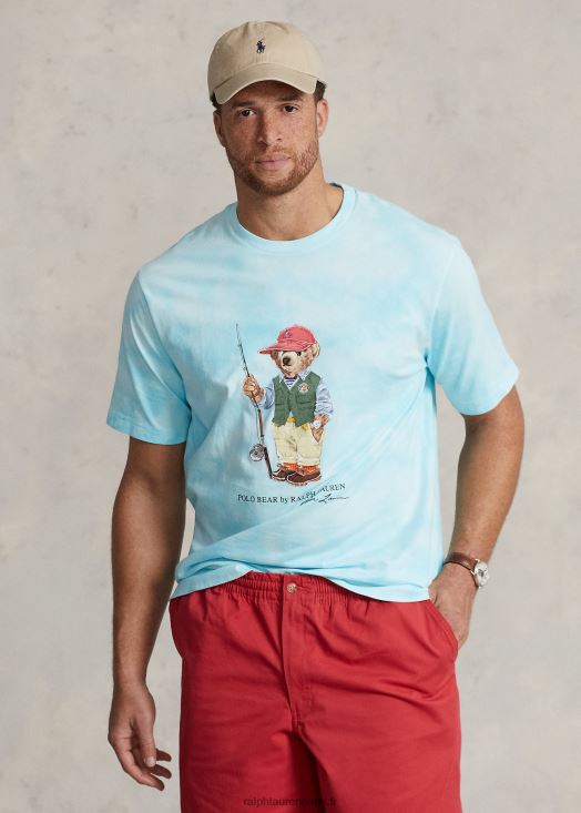 t-shirt en jersey tie-dye polo bear 46T60T1813 Hommes Ralph Lauren ours aqua de l'île