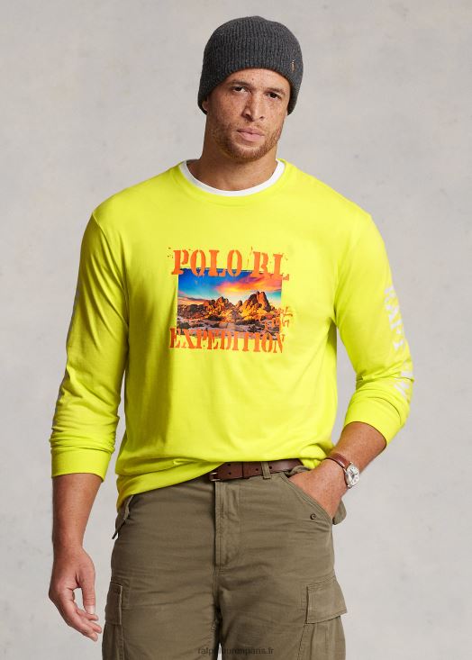t-shirt graphique en jersey 46T60T1400 Hommes Ralph Lauren laser jaune