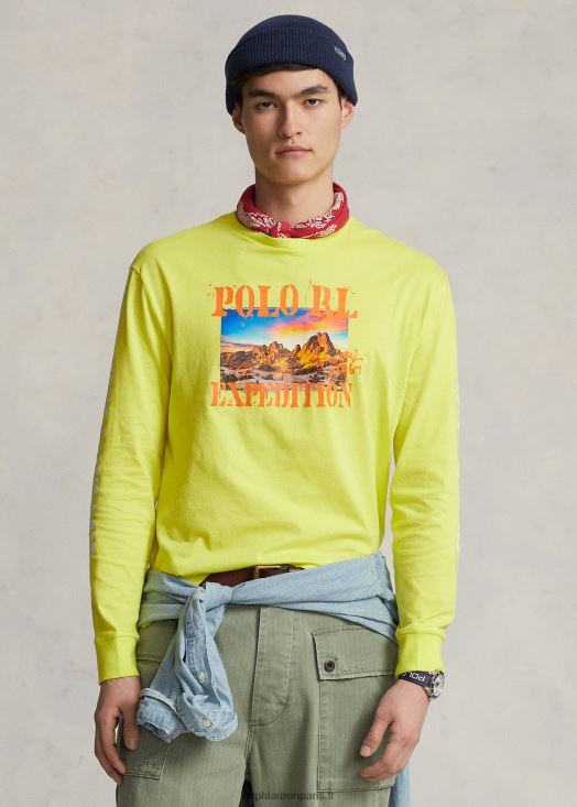 t-shirt graphique en jersey coupe classique 46T60T145 Hommes Ralph Lauren laser jaune