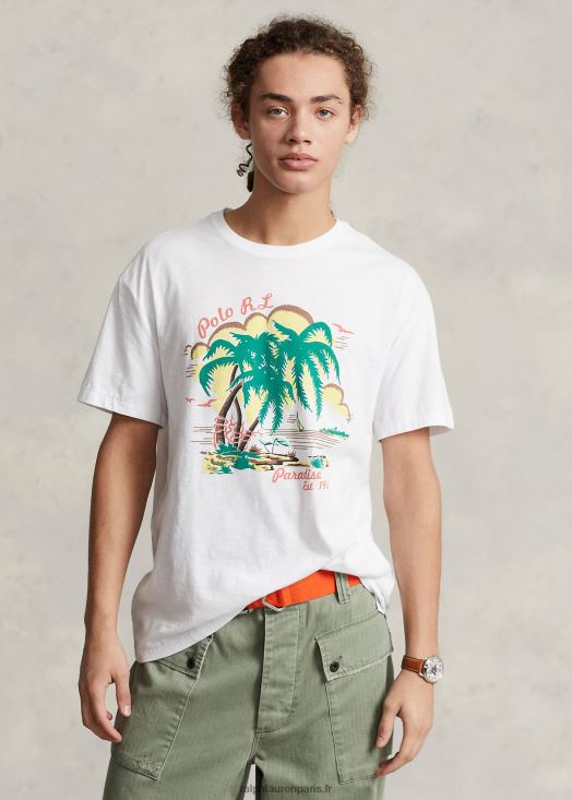 t-shirt graphique en jersey coupe classique 46T60T265 Hommes Ralph Lauren névis