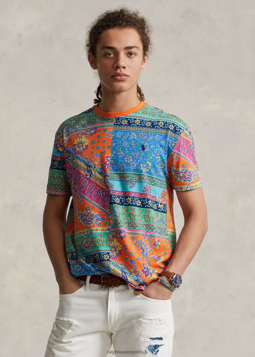 t-shirt à imprimé patchwork 46T60T275 Hommes Ralph Lauren médaillon provençal