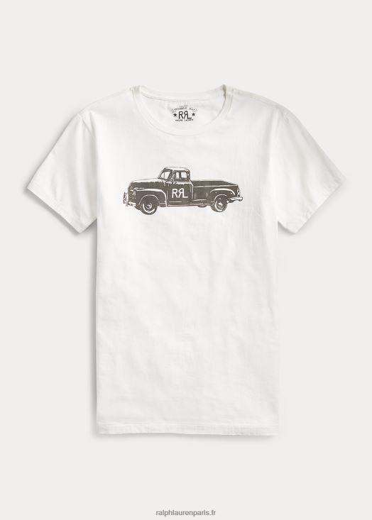 t-shirt jersey camion rrl 46T60T1687 Hommes Ralph Lauren papier blanc