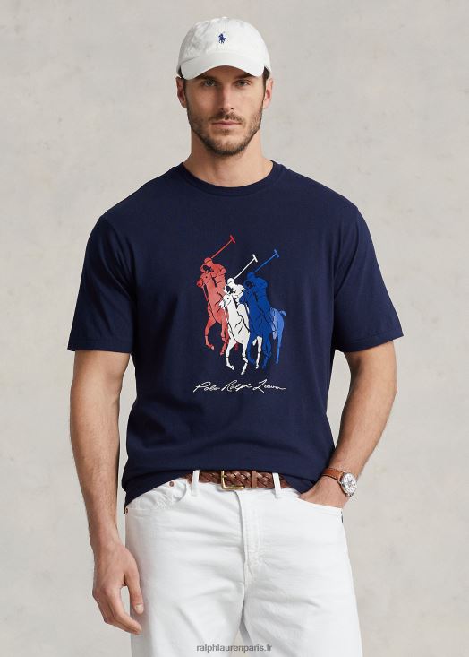 t-shirt jersey gros poney 46T60T1477 Hommes Ralph Lauren marine de croisière
