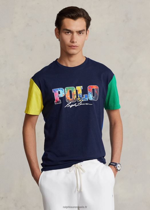 t-shirt à logo colour-block coupe classique 46T60T441 Hommes Ralph Lauren croisière marine multi