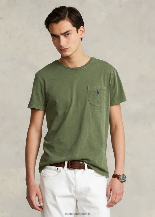 t-shirt personnalisé à poche en jersey coupe slim 46T60T312 Hommes Ralph Lauren sentier du jardin