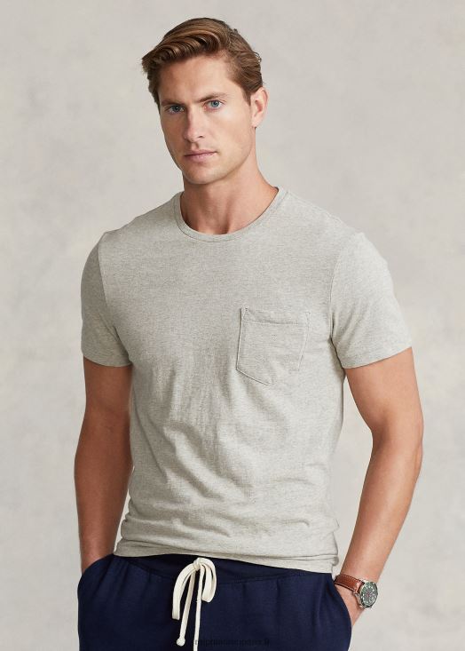 t-shirt personnalisé à poche en jersey coupe slim 46T60T346 Hommes Ralph Lauren bruyère loft