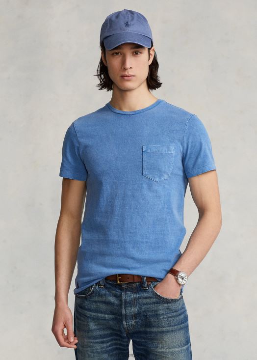 t-shirt personnalisé à poche en jersey coupe slim 46T60T8557 Hommes Ralph Lauren retraite bleu