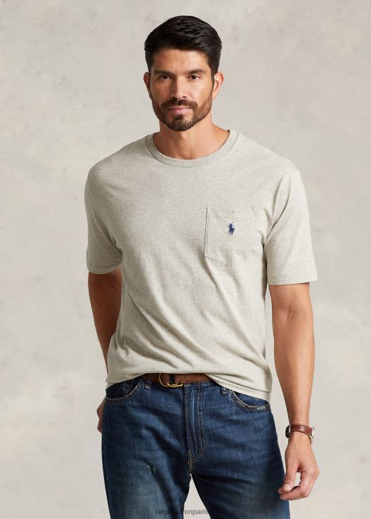 t-shirt à poche en jersey 46T60T1850 Hommes Ralph Lauren nouveau gris chiné