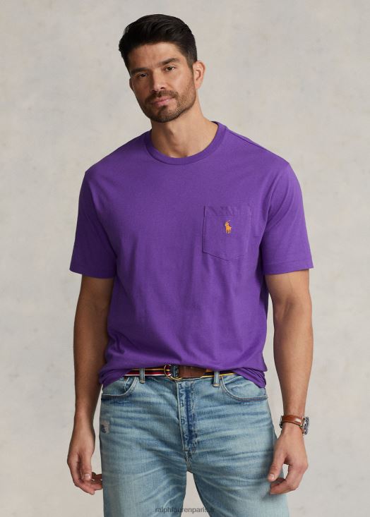 t-shirt à poche en jersey 46T60T1856 Hommes Ralph Lauren cravate violette