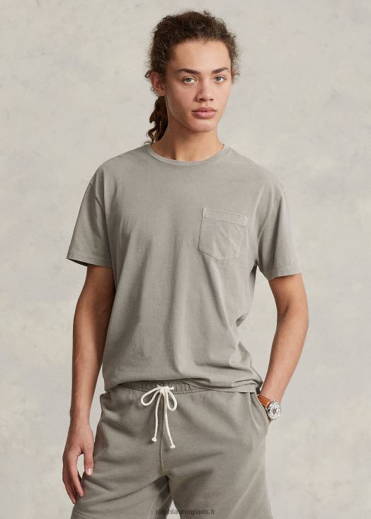 t-shirt à poche en jersey coupe classique 46T60T418 Hommes Ralph Lauren brouillard gris