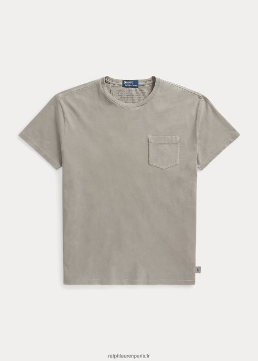 t-shirt à poche en jersey coupe classique 46T60T418 Hommes Ralph Lauren brouillard gris