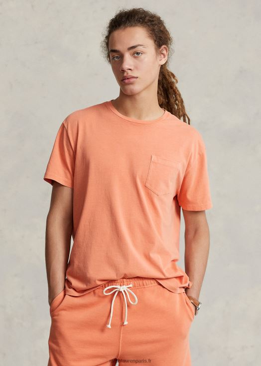 t-shirt à poche en jersey coupe classique 46T60T421 Hommes Ralph Lauren orange