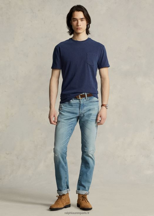 t-shirt à poche en jersey coupe classique 46T60T940 Hommes Ralph Lauren marine de newport