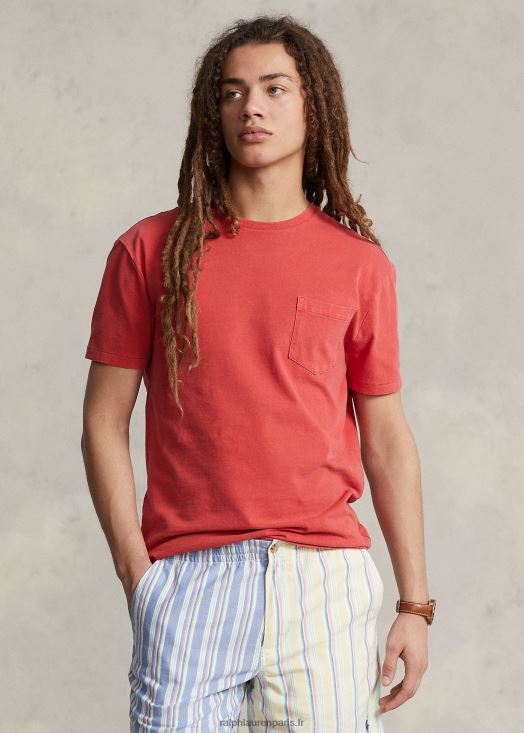 t-shirt à poche en jersey coupe classique 46T60T941 Hommes Ralph Lauren poteau rouge