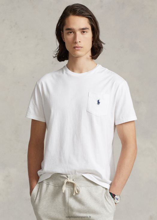 t-shirt à poche en jersey - toutes coupes 46T60T248 Hommes Ralph Lauren blanc