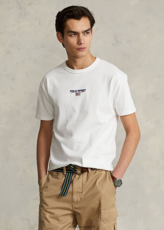 t-shirt polo coupe classique en jersey de sport 46T60T544 Hommes Ralph Lauren blanc