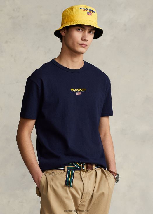 t-shirt polo coupe classique en jersey de sport 46T60T545 Hommes Ralph Lauren marine de croisière