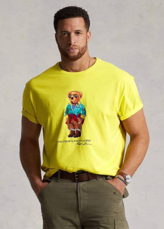 t-shirt polo ours en jersey 46T60T1566 Hommes Ralph Lauren ours jaune laser