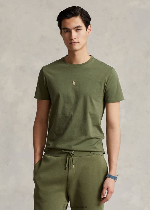 t-shirt ras du cou en jersey coupe slim personnalisé 46T60T462 Hommes Ralph Lauren sentier du jardin