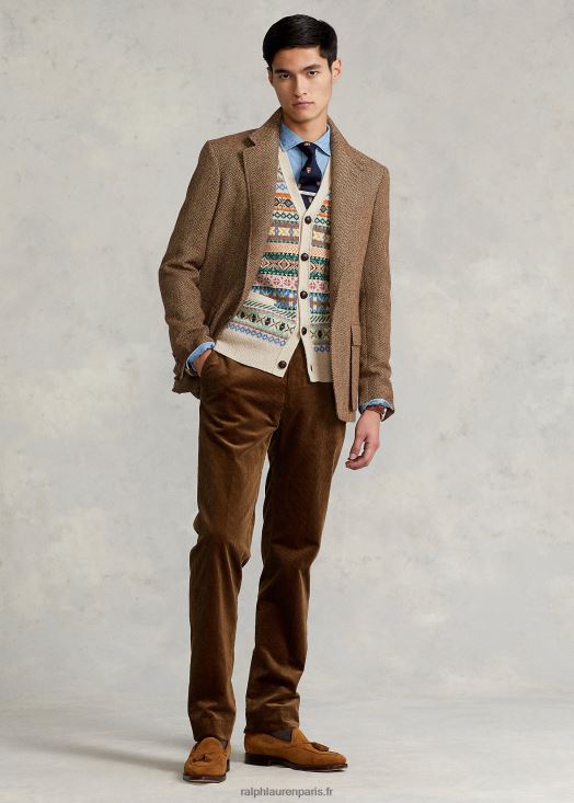 la veste à chevrons rl67 46T60T96 Hommes Ralph Lauren marron et camel