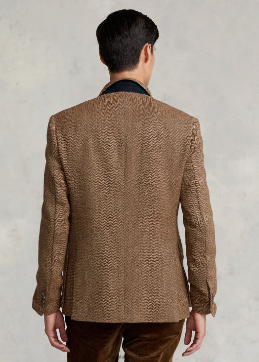 la veste à chevrons rl67 46T60T96 Hommes Ralph Lauren marron et camel