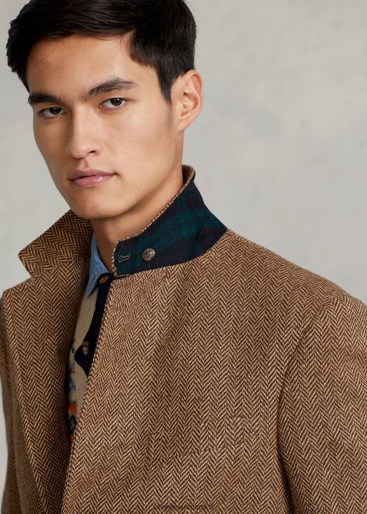 la veste à chevrons rl67 46T60T96 Hommes Ralph Lauren marron et camel