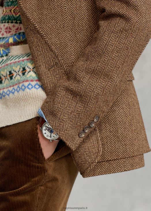 la veste à chevrons rl67 46T60T96 Hommes Ralph Lauren marron et camel