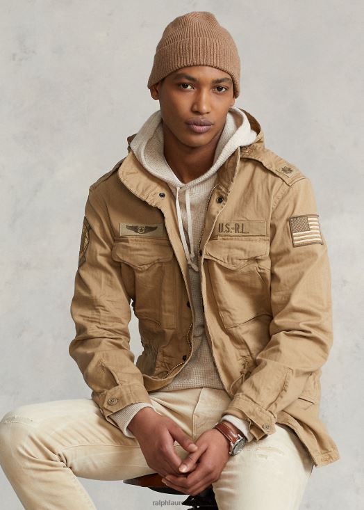 la veste militaire iconique 46T60T955 Hommes Ralph Lauren désert kaki